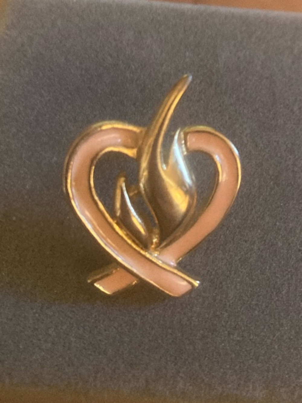 Heart Flame Enamel Pin - Pink and Gold Women Jewelry